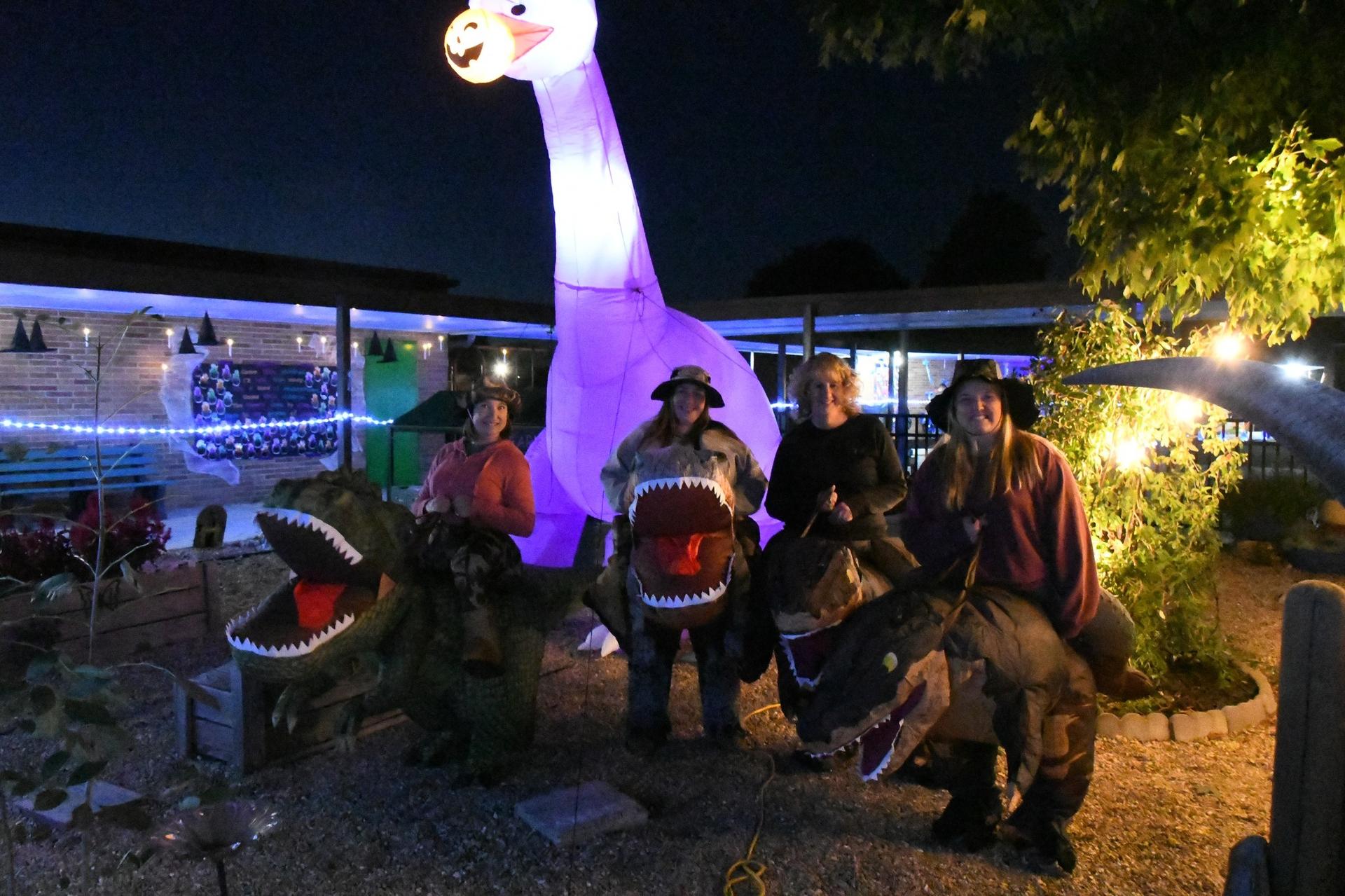 Picture of Franklin Trick-or-Treat event; student in costume