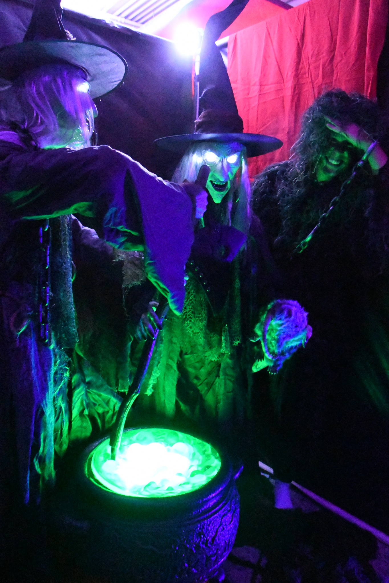 Picture of WES Trunk-or-Treat event; staff and students in costume