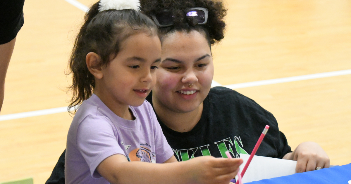 Picture of an MCUSD2 student and parent Picture of an MCUSD2 student and parent